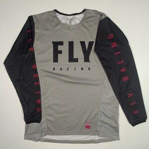 Fly Racing Adult Patrol Off-Road Jersey Gray Mens Large Grey Black Long Sleeve